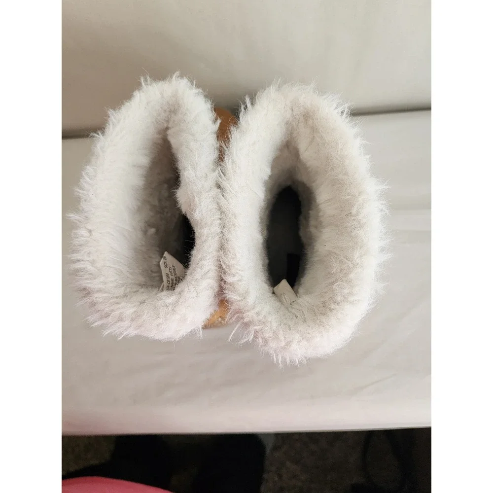Juicy Couture Patty Tan Faux Fur Rhinestone Winter Boots Youth Size 2M CB1280
